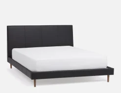 JAVIER mid-century modern 100% leather king size bed