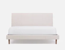 JAVIER mid-century modern 100% leather king size bed