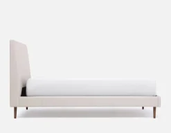 JAVIER mid-century modern 100% leather king size bed
