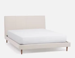 JAVIER mid-century modern 100% leather king size bed