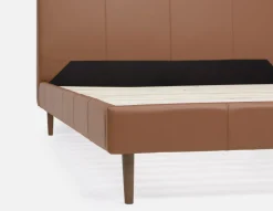 JAVIER mid-century modern 100% leather queen size bed