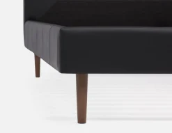 JAVIER mid-century modern 100% leather queen size bed