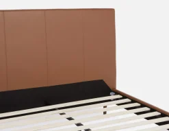 JAVIER mid-century modern 100% leather queen size bed