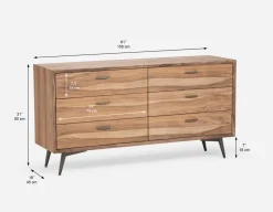 JENSON rosewood 6-drawer dresser