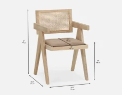 JOSS natural rattan dining armchair