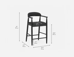 JOSY mid-century counter stool 66cm