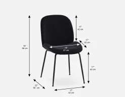 JUDITH contemporary velvet dining chair