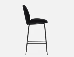 JUDITH velvet bar stool with backrest 78 cm