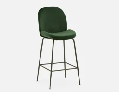 JUDITH velvet bar stool with backrest 78 cm