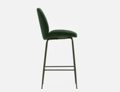 JUDITH velvet bar stool with backrest 78 cm