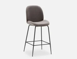 JUDITH velvet bar stool with backrest 78 cm