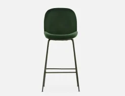 JUDITH velvet bar stool with backrest 78 cm