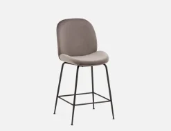 JUDITH velvet bar stool with backrest 78 cm