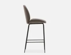 JUDITH velvet bar stool with backrest 78 cm
