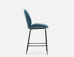 JUDITH velvet counter stool with backrest 68 cm