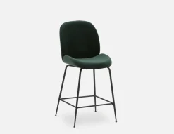 JUDITH velvet counter stool with backrest 68 cm