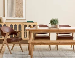 KABBANN acacia wood bench