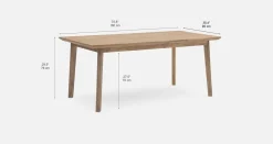 KABBANN acacia wood dining table 180 cm
