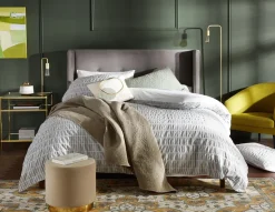 KEIRA velvet ottoman