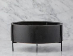KENDALL ceramic planter with metal stand 34 cm