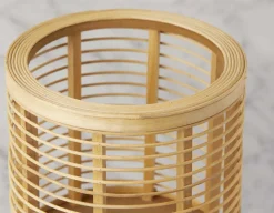 KENEL cache-pot en bois de pin et rotin avec support 61 cm