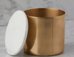 KEREN aluminum jar with marble lid 15 cm