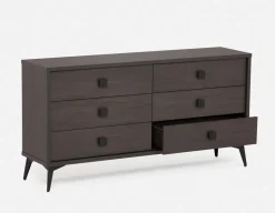 KIERA mid-century modern 6-drawer chest