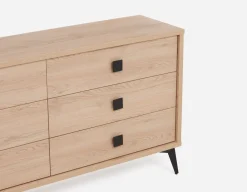 KIERA mid-century modern 6-drawer chest