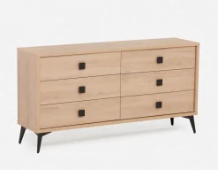 KIERA mid-century modern 6-drawer chest