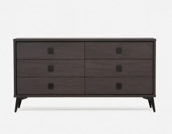 KIERA mid-century modern 6-drawer chest