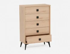 KIERA mid-century modern 5-drawer chest