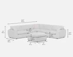 KIMM contemporary 6-pc modular sectional sofa