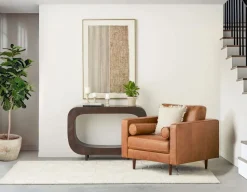 KINSEY 100% leather armchair
