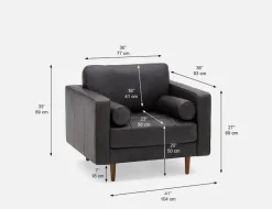 KINSEY 100% leather armchair