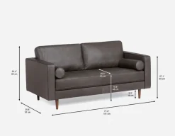 KINSEY 100% leather loveseat