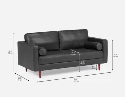 KINSEY 100% leather loveseat