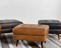 KINSEY 100% leather ottoman