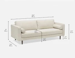 KINSEY mid-century modern 3-seater sofa
