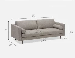 KINSEY mid-century modern 3-seater sofa