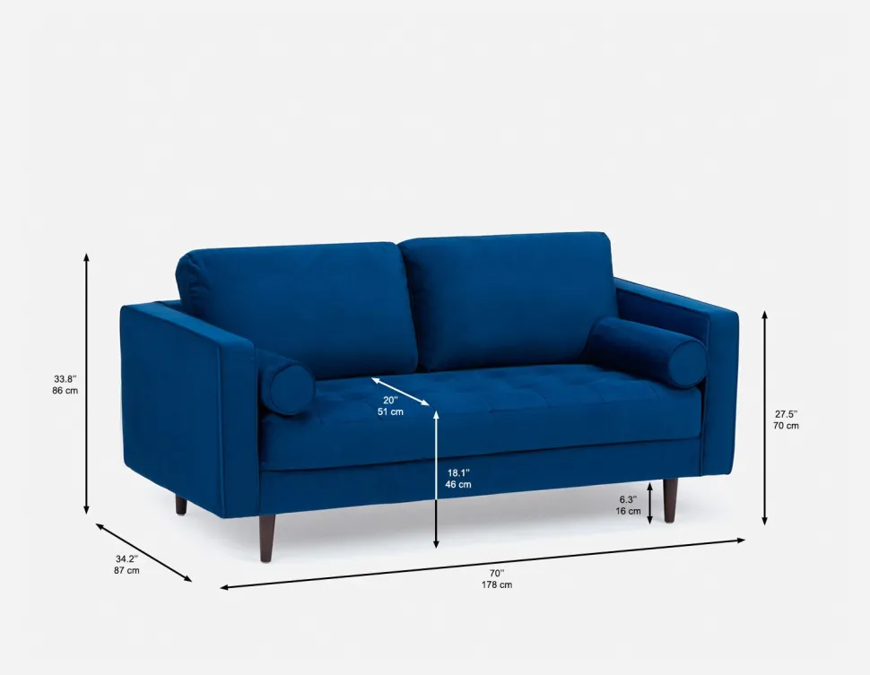 KINSEY velvet loveseat