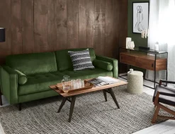 KINSEY velvet 3-seater sofa