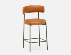 KURO Industrial-modern counter stool with backrest 66cm