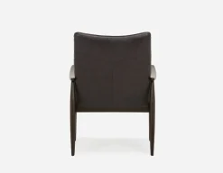 LATONA 100% leather mid-century modern accent chair