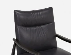 LATONA 100% leather mid-century modern accent chair