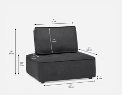 LEON 1-pc modular interchangeable sofa