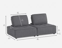 LEON 2-pc modular interchangeable sofa