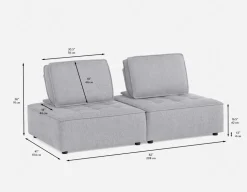 LEON 2-pc modular interchangeable sofa