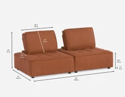 LEON 2-pc modular interchangeable sofa