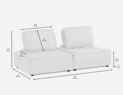 LEON 2-pc modular interchangeable sofa