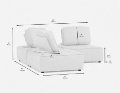 LEON 3-pc modular interchangeable sofa